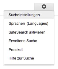 Google Sucheinstellungen ändern