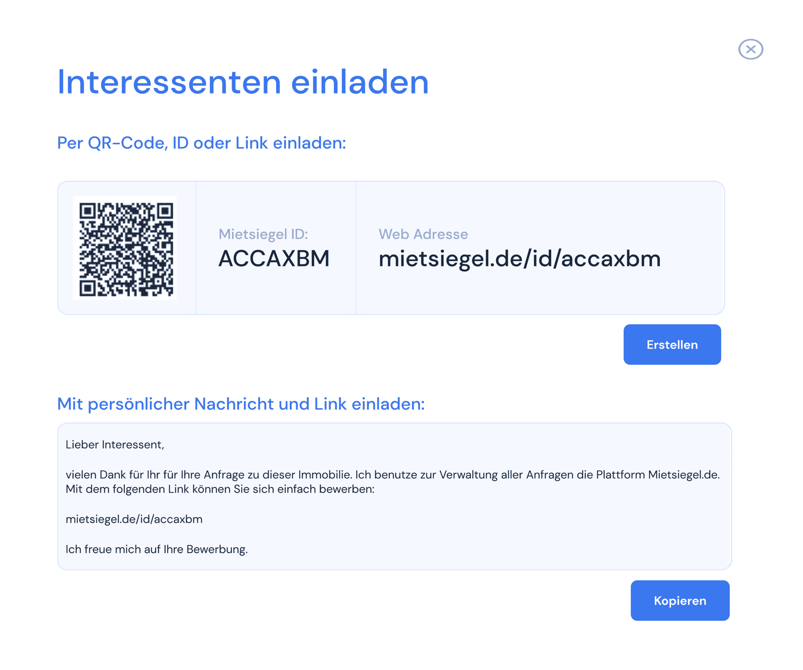 Einladungen zu Besichtigungen
